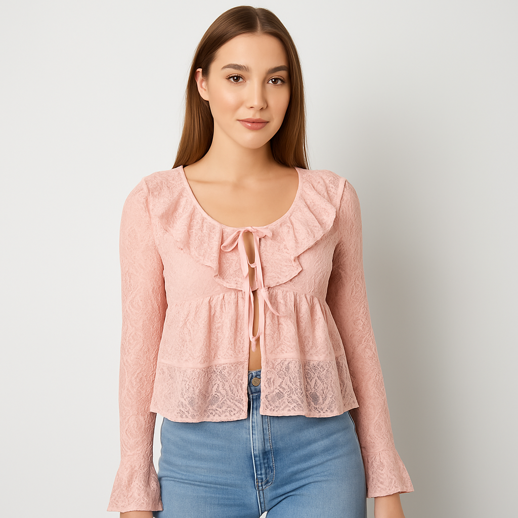 The Arabella Lace Ruffle Top