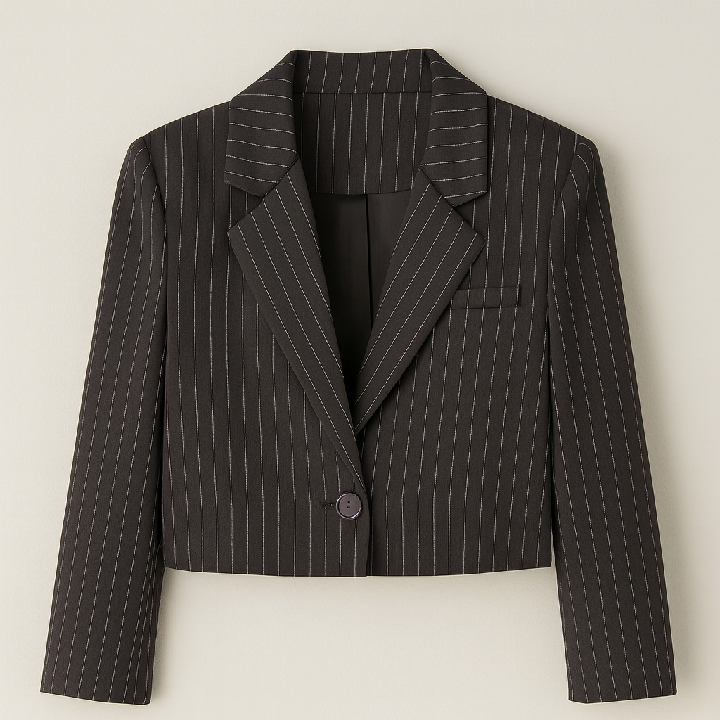 The Emilia Pinstripe Cropped Blazer