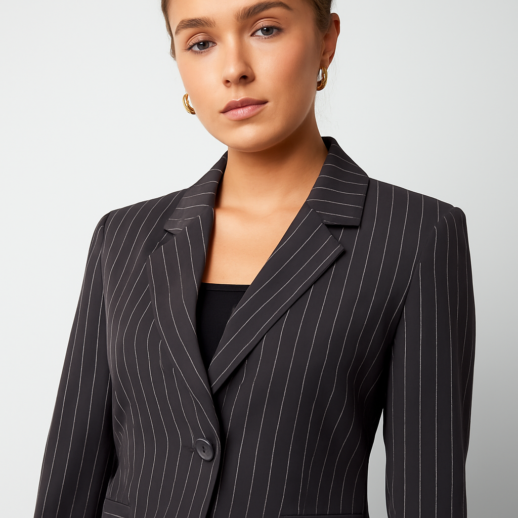 The Emilia Pinstripe Cropped Blazer