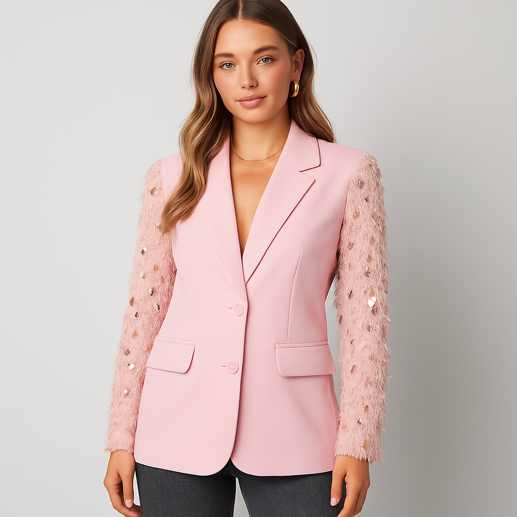 The Isolde Sparkle Feather Blazer