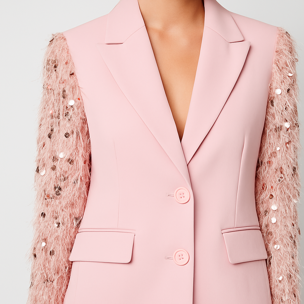 The Isolde Sparkle Feather Blazer