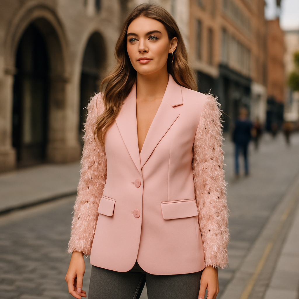 The Isolde Sparkle Feather Blazer