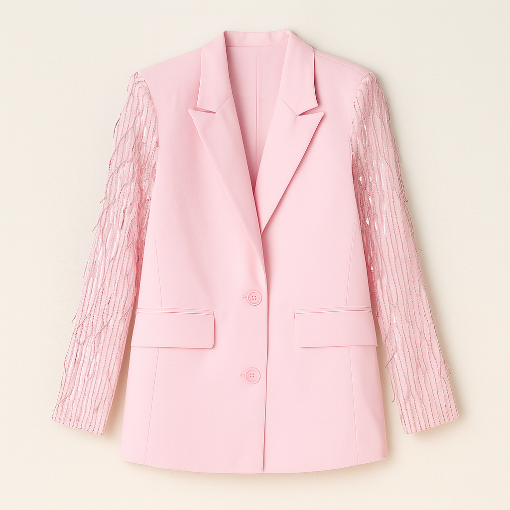 The Serena Glitter Sleeve Blazer