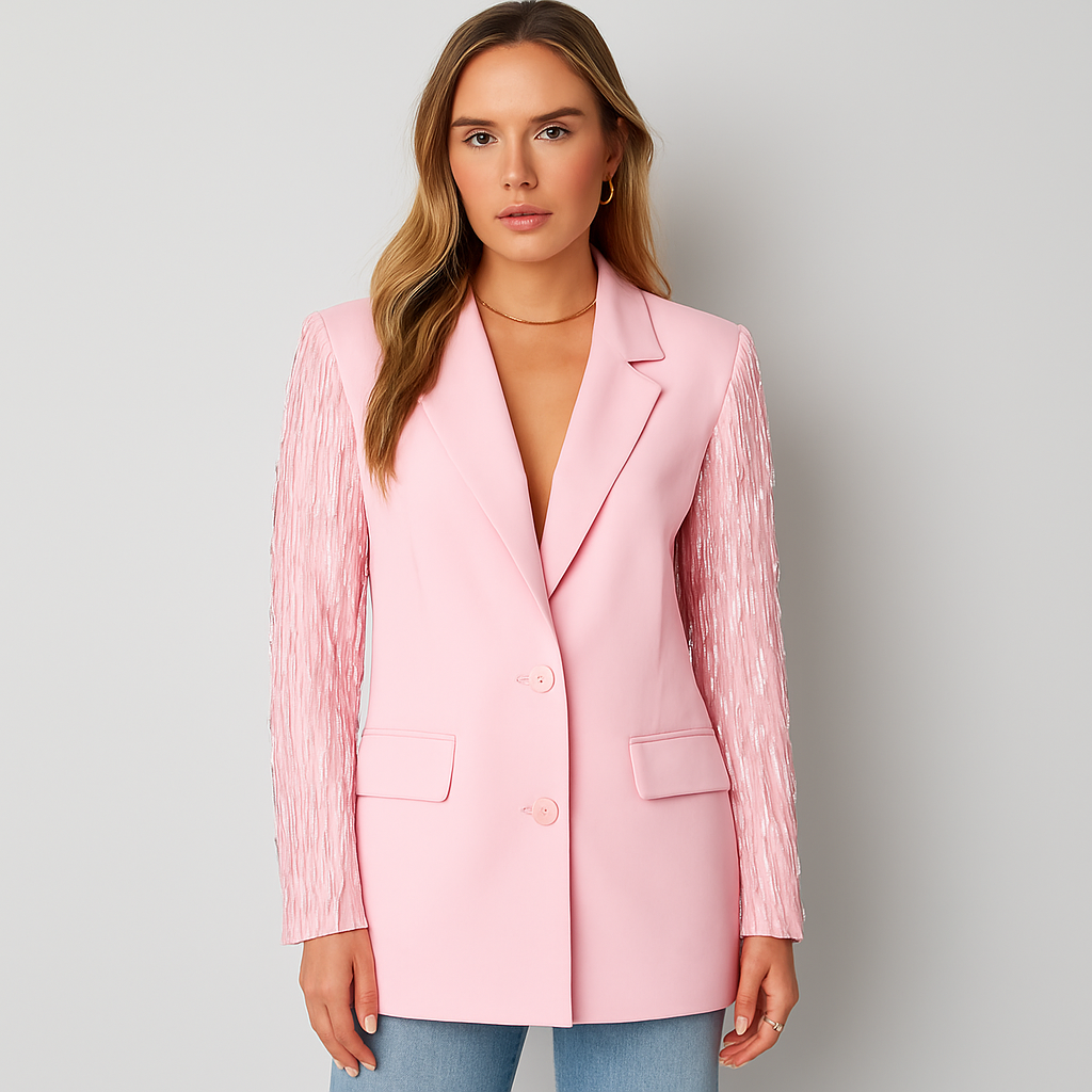 The Serena Glitter Sleeve Blazer